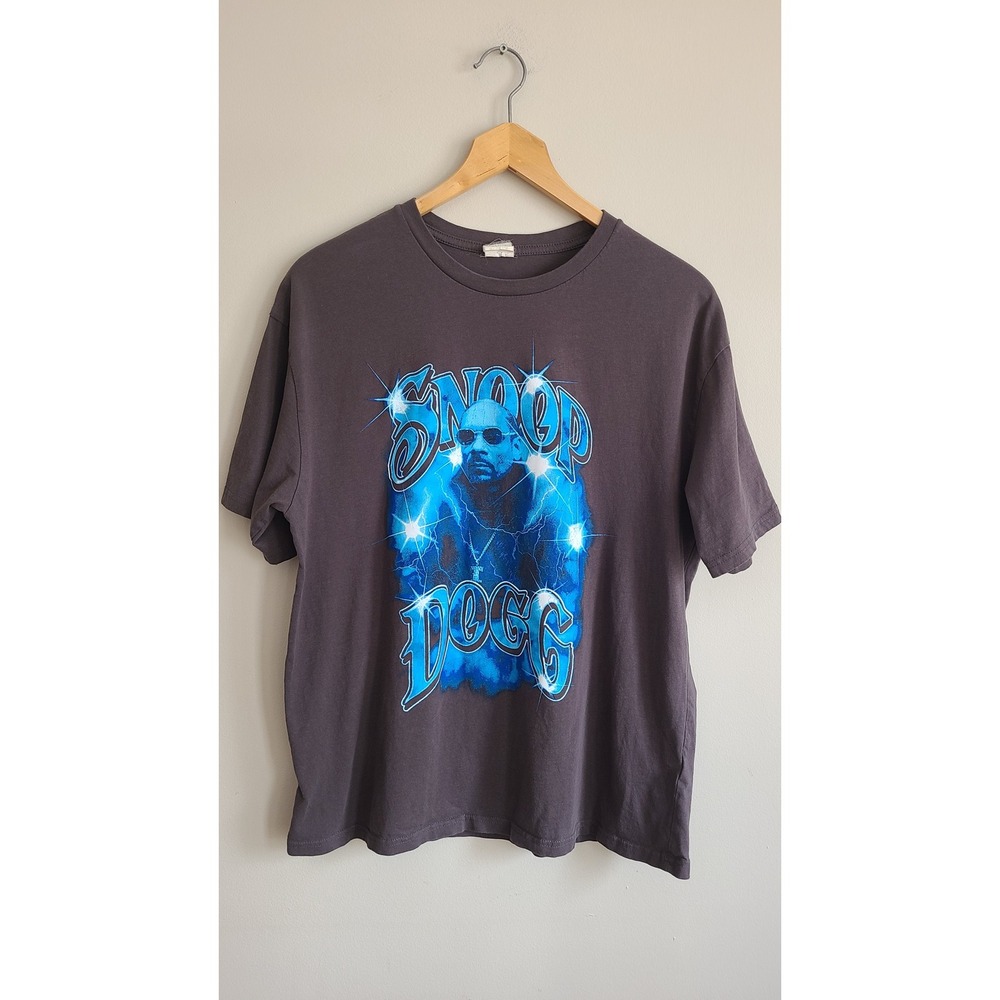 Snoop Dogg Death Row Records Graphic T-Shirt Mens M Gray Blue Hip Hop Streetwear